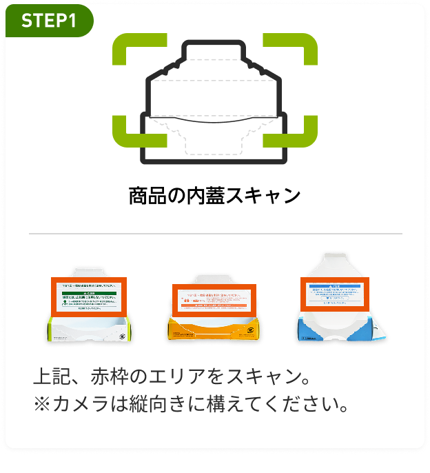 商品の内蓋スキャン